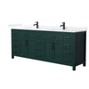 Custom image for Green with Matte Black Trim / White Quartz / No Mirror