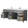 Custom image for Dark Gray with Brushed Nickel Trim / White Cultured Marble / No Mirror