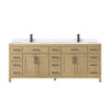 Custom image for Whitewashed Oak with Matte Black Trim / Carrara Cultured Marble / No Mirror