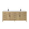Custom image for Whitewashed Oak with Matte Black Trim / White Quartz / No Mirror