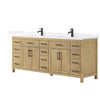 Custom image for Whitewashed Oak with Matte Black Trim / White Quartz / No Mirror