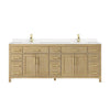 Custom image for Whitewashed Oak with Brushed Gold Trim / Carrara Cultured Marble / No Mirror