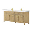 Custom image for Whitewashed Oak with Brushed Gold Trim / Carrara Cultured Marble / No Mirror