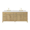 Custom image for Whitewashed Oak with Brushed Gold Trim / Carrara Cultured Marble / No Mirror