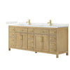 Custom image for Whitewashed Oak with Brushed Gold Trim / Giotto Quartz / No Mirror