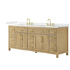 Custom image for Whitewashed Oak with Brushed Gold Trim / Giotto Quartz / No Mirror