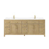 Custom image for Whitewashed Oak with Brushed Gold Trim / White Cultured Marble / No Mirror