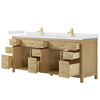 Custom image for Whitewashed Oak with Brushed Gold Trim / White Cultured Marble / No Mirror