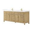 Custom image for Whitewashed Oak with Brushed Gold Trim / White Quartz / No Mirror