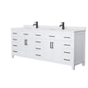 Custom image for White with Matte Black Trim / White Cultured Marble / No Mirror