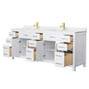 Custom image for White with Brushed Gold Trim / Carrara Cultured Marble / No Mirror