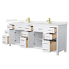 Custom image for White with Brushed Gold Trim / Giotto Quartz / No Mirror