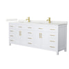 Custom image for White with Brushed Gold Trim / Giotto Quartz / No Mirror