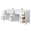 Custom image for White with Brushed Gold Trim / White Cultured Marble / No Mirror