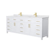 Custom image for White with Brushed Gold Trim / White Cultured Marble / No Mirror