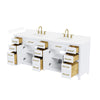 Custom image for White with Brushed Gold Trim / White Cultured Marble / No Mirror