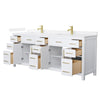 Custom image for White with Brushed Gold Trim / White Quartz / No Mirror
