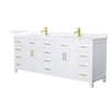 Custom image for White with Brushed Gold Trim / White Quartz / No Mirror