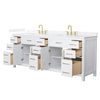Custom image for White with Brushed Gold Trim / White Quartz / No Mirror