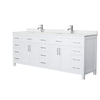 Custom image for White with Brushed Nickel Trim / Carrara Cultured Marble / No Mirror