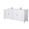 Custom image for White with Brushed Nickel Trim / White Cultured Marble / No Mirror