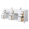 Custom image for White with Brushed Nickel Trim / White Quartz / No Mirror
