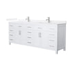 Custom image for White with Brushed Nickel Trim / White Quartz / No Mirror