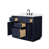Custom image for Dark Blue with Matte Black Trim / Carrara Cultured Marble / No Mirror