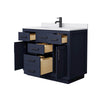Custom image for Dark Blue with Matte Black Trim / White Cultured Marble / No Mirror