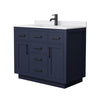 Custom image for Dark Blue with Matte Black Trim / White Cultured Marble / No Mirror