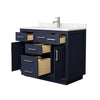 Custom image for Dark Blue with Brushed Nickel Trim / Carrara Cultured Marble / No Mirror