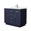 Custom image for Dark Blue with Brushed Nickel Trim / Carrara Cultured Marble / No Mirror