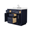 Custom image for Dark Blue with Brushed Nickel Trim / Carrara Cultured Marble / No Mirror