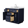Custom image for Dark Blue with Brushed Nickel Trim / White Cultured Marble / No Mirror