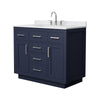 Custom image for Dark Blue with Brushed Nickel Trim / White Cultured Marble / No Mirror