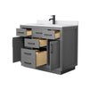 Custom image for Dark Gray with Matte Black Trim / White Cultured Marble / No Mirror