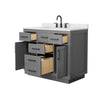 Custom image for Dark Gray with Matte Black Trim / White Cultured Marble / No Mirror