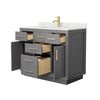 Custom image for Dark Gray with Brushed Gold Trim / Giotto Quartz / No Mirror