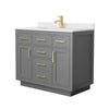 Custom image for Dark Gray with Brushed Gold Trim / White Cultured Marble / No Mirror