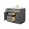 Custom image for Dark Gray with Brushed Gold Trim / White Quartz / No Mirror