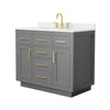 Custom image for Dark Gray with Brushed Gold Trim / White Quartz / No Mirror