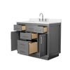 Custom image for Dark Gray with Brushed Nickel Trim / Carrara Cultured Marble / No Mirror