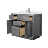 Custom image for Dark Gray with Brushed Nickel Trim / Giotto Quartz / No Mirror
