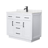 Custom image for White with Matte Black Trim / Carrara Cultured Marble / No Mirror