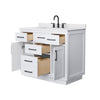 Custom image for White with Matte Black Trim / White Cultured Marble / No Mirror