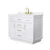 Custom image for White with Brushed Gold Trim / Carrara Cultured Marble / No Mirror