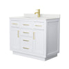 Custom image for White with Brushed Gold Trim / Giotto Quartz / No Mirror