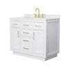 Custom image for White with Brushed Gold Trim / Giotto Quartz / No Mirror