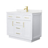 Custom image for White with Brushed Gold Trim / White Quartz / No Mirror
