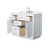 Custom image for White with Brushed Nickel Trim / Carrara Cultured Marble / No Mirror